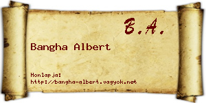 Bangha Albert névjegykártya